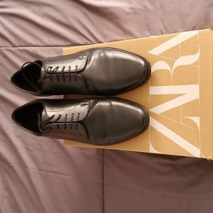 ZARA MENS BLACK DRESS SHOES size 10 ZAPATO BASIC NEW TREND